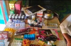 चौरई विकासखंड के रामगढ़ में मेडिकल स्टोर की आड़ में झोलाछाप डॉ. दुबे चला रहा अवैध क्लिनिक