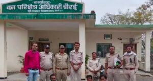 काले हिरण के शिकार में तीन गिरफ्तार, एक आरोपी फरारवन विभाग की कार्रवाई, मांस काटते रंगे हाथ पकड़े गए आरोपी