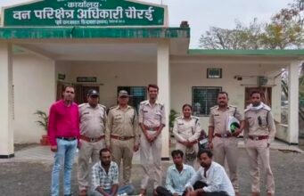 काले हिरण के शिकार में तीन गिरफ्तार, एक आरोपी फरारवन विभाग की कार्रवाई, मांस काटते रंगे हाथ पकड़े गए आरोपी