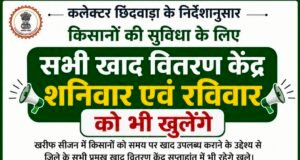 कलेक्टर के निर्देश पर शनिवार एवं रविवार में भी खुले रहेंगे खाद वितरण केंद्र…