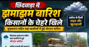 छिंदवाड़ा मुख्यालय सहित कई तहसीलों में झमाझम बारिश, किसानों के खिले चेहरे, खरीफ फसलों को मिली नई संजीवनी