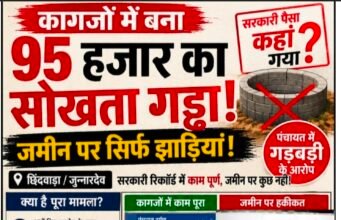 कागजों में बना 95 हजार का सोखता गड्ढा! जमीन पर झाड़ियां, जियो-टैग फोटो पर उठे सवाल..!