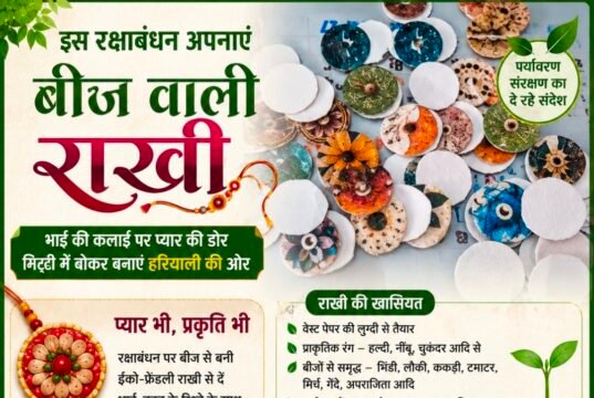 बीज वाली राखी बांधेगी भाई की कलाई, फिर बनेगी पौधा ,रक्षाबंधन पर पर्यावरण संरक्षण संदेश..