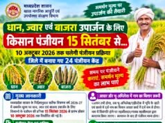 धान, ज्वार और बाजरा उपार्जन के लिए किसान पंजीयन 15 सितंबर से..