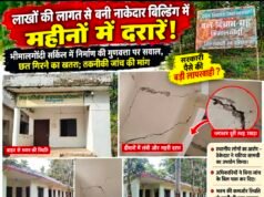 लाखों की लागत से बनी नाकेदार बिल्डिंग में महीनों में दरारें!भीमालगोंदी सर्किल में निर्माण की गुणवत्ता पर सवाल, छत गिरने का खतरा..!