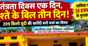 स्वतंत्रता दिवस एक दिन, नाश्ते के बिल तीन दिन!तामिया पंचायत में 38 हजार 446 रुपए के भुगतान पर सवाल,