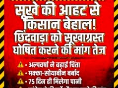 सूखे की आहट से किसान बेहाल, छिंदवाड़ा को तत्काल सूखाग्रस्त घोषित करने की मांग